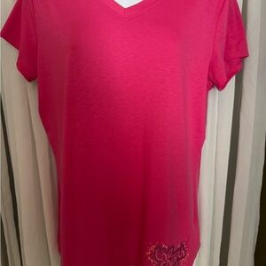 The North Face Pink relaxed v-neck short sleeve t-shirt
